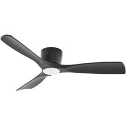 Lucande Ventilador de techo con lámpara de metal negro