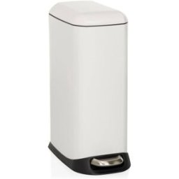 hjh OFFICE Cubo de basura de acero de 20 litros blanco