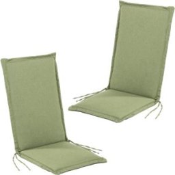 Edenjardin Pack 2 cojines para silla jardín repelente al agua verde