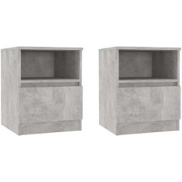 Maison Chic Juego de 2 mesitas de noche contrachapada madera gris 40x40x50 cm