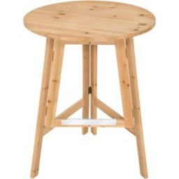 Tectake Mesa alta redonda de madera maciza plegable 79 x 110 cm, marrón