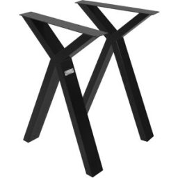 ML-Design 2x patas de mesa industrial 50 x al 72 cm acero negro en forma de x