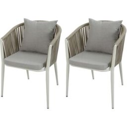 Axi Set 2 sillas jardín aluminio beige