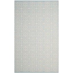 Safavieh Alfombra onda moderna envejecida de algodón azul/blanco, 122 x 183 cm