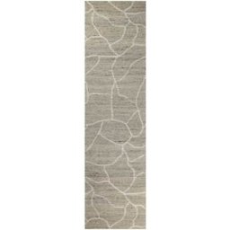 Wecon Home Alfombra beige y topo tejida a mano diseño piedra 80x230