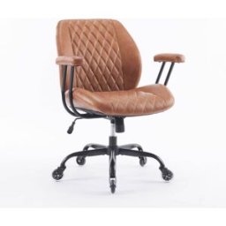 MODFU Silla ergonómica de oficina de cuero, marrón