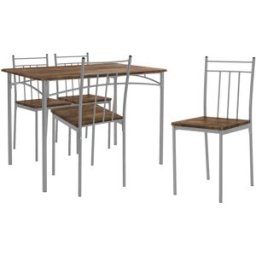 ML-Design Juego de comedor de 5 piezas grupo de mesa y 4 sillas vintage