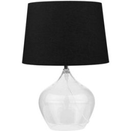 Beliani Lámpara de mesa vidrio negro