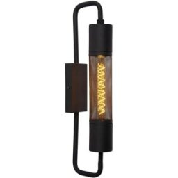 Lucide Lámpara de pared de acero 1xe27, negro