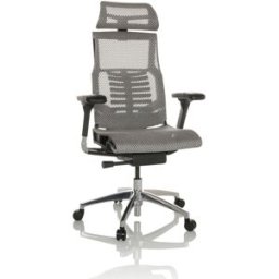 hjh OFFICE Silla alta gama tejido de malla gris claro