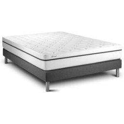 Vitalit Somier gris + colchón con espuma viscoelástica 180 x 200