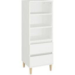 Maison Chic Aparador alto madera contrachapada blanco 40x36x110 cm