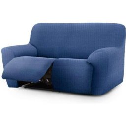 Eysa Funda de sofá relax extensible 2 plazas bielástica azul 150 - 200 cm