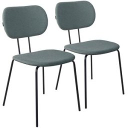 Oviala Conjunto de 2 sillas de diseño y madera verde oscuro