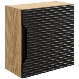 Petits meubles Armario de pared 1 puerta paneles laminados y mdf negro y madera