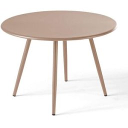 Oviala Mesa de jardín redonda de metal topo 40 cm