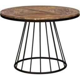 Maison Pavane Mesa de comedor redonda de madera de cedro, 5 personas
