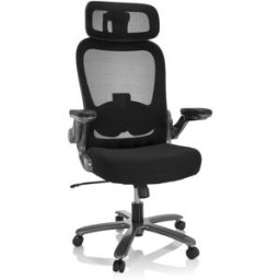 hjh OFFICE Silla giratoria xxl tela / tejido de malla negro