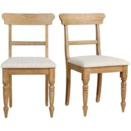 Robin des Bois Juego de 2 sillas de roble y lino premium lino