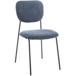 Home Heavenly Pack 4 sillas con patas negras de metal y en poliéster azul