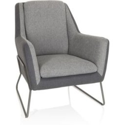hjh OFFICE Sillón tapizada tela gris claro/gris oscuro