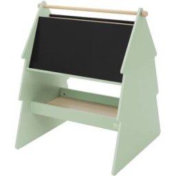 ECD Germany Pizarra infantil abeto, 68x60x80 cm, verde-natural