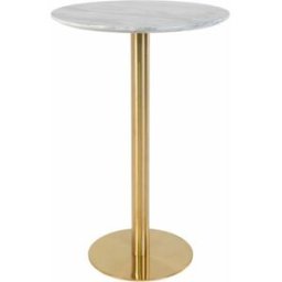 Moloo Mesa de bar con decoración de mármol y latón ø70x105 cm