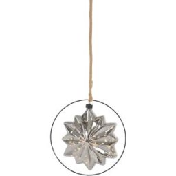 ECD Germany Estrella de navidad ø18cm con 40 luces led blanco cálido para colgar