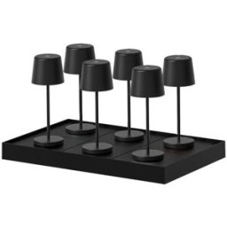 LUMISKY Juego de 6 lámparas de mesa con base negro h22cm