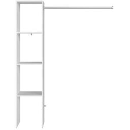 Concept Usine Vestidor con 3 estantes + 1 armario de diseño y práctico blanco