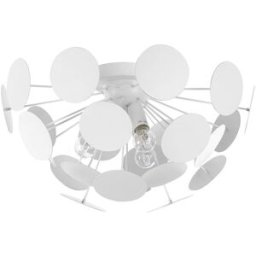 Beliani Lámpara de techo metal blanco