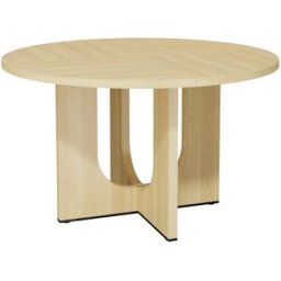 Urban Meuble Mesa de comedor redonda efecto roble 4-6 personas 120x120 cm