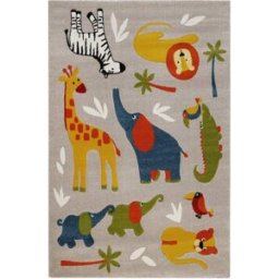 Smart Kids Alfombra infantil con motivo de animales de la sabana beige120x170