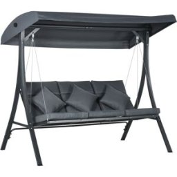 Outsunny Columpio de jardín 202x115x168 cm gris oscuro