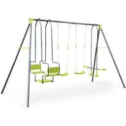 sweeek Columpio de 4 plazas, pórtico de 6 plazas, estación de juegos
