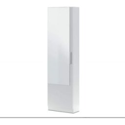 Fores Zapatos 1 puerta con espejo para 16 pares - a180 cm - blanco