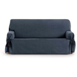 Eysa Funda de sofá tres plazas con lazos azul 180 - 230 cm