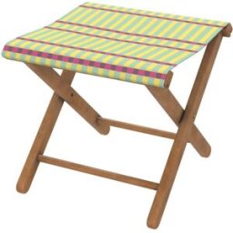 Vent de Bohème Taburete plegable eucalipto tela outdoor rayas amarillas