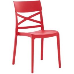 Fuori Conjunto de 6 sillas de resina para interior o exterior rojas