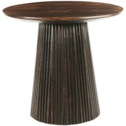 Moloo Mesa de centro redonda d50 cm en madera maciza marrón
