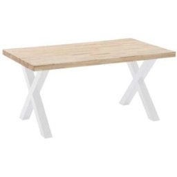 Home Heavenly Mesa comedor estilo industrial patas blancas en 'x' 160x90 cm