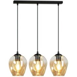 Wonderlamp Regleta de techo con 3 pantallas ámbar y altura regulable