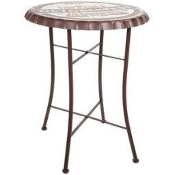 Wanderlust deco Mesa redonda de metal marrón d60x71