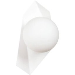 Wonderlamp Aplique de pared moderno de metal con esfera de cristal blanco