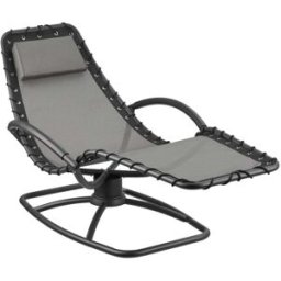 Tectake Tumbona de jardín ergonómica con función oscilante y 120 kg, gris