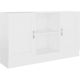 Maison Chic Aparador de madera contrachapada blanco 120x30,5x70 cm