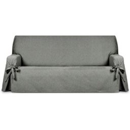 Eysa Funda de sofá hidrófugo 2 plazas con lazos beige-negro 120-170 cm