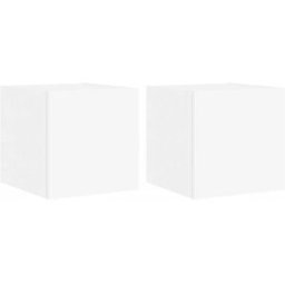 Maison Chic Muebles tv 2 uds de pared madera blanco 30,5x35x30 cm