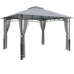 Outsunny Cenador para jardín 360x300x275 cm gris
