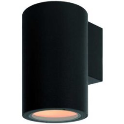 Lucide Foco de pared de aluminio 1xe27, negro